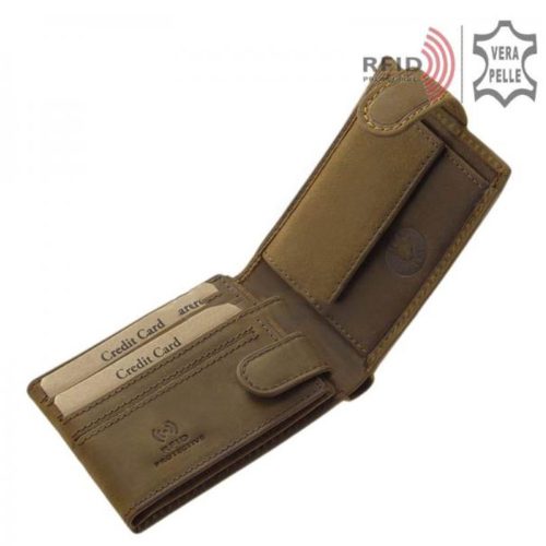 Pénztárca BICR102/T Barna bőr férfi biciklis