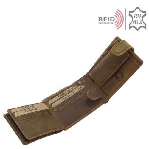 Pénztárca BICR102/T Barna bőr férfi biciklis