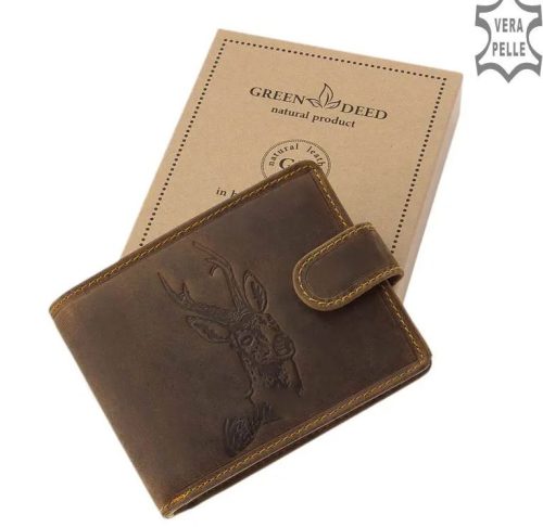 Pénztárca OZ1021/T Barna bőr férfi Őz állatos