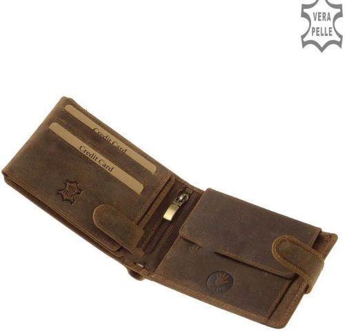 Pénztárca OZ1021/T Barna bőr férfi Őz állatos