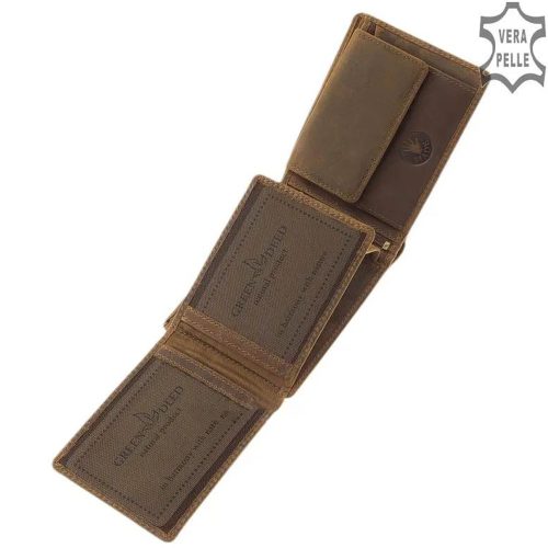 Pénztárca  GREEN DEED A1A1021 Barna bőr versenyautós