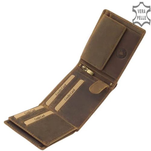 Pénztárca  GREEN DEED A1A1021 Barna bőr versenyautós