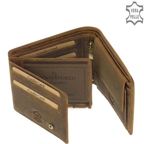 Pénztárca  GREEN DEED A1A1021 Barna bőr versenyautós