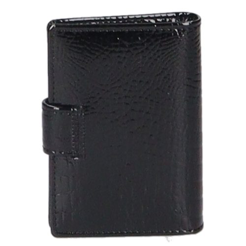 Alessandro 01-81 fekete lakk bőr női kártyatartó