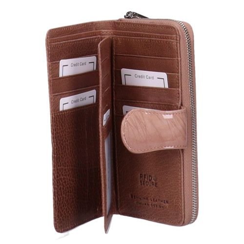 Pénztárca Patricia FF-116 Taupe  lakk bőr 