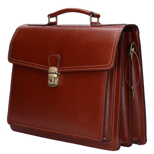 Aktatáska 1724 Bőr 2 rekeszes világos barna kicsi