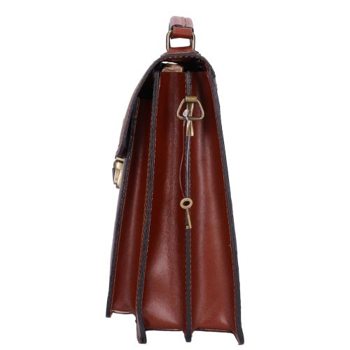 Aktatáska 1724 Bőr 2 rekeszes világos barna kicsi