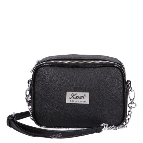 Karen 1548 bis fekete rostbőr női oldaltáska