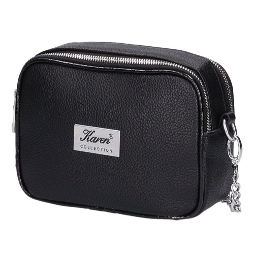 Karen 1548 bis fekete rostbőr női oldaltáska