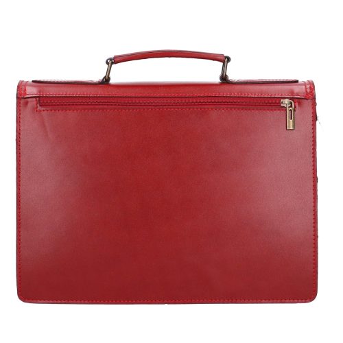Aktatáska 1722 Bőr 2 rekeszes Piros kicsi
