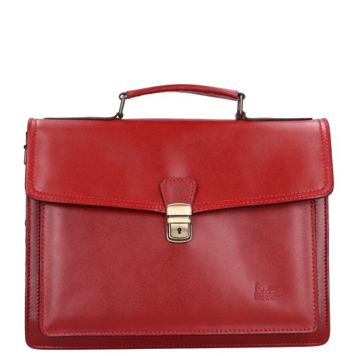 Aktatáska 1724 Bőr 2 rekeszes Piros kicsi