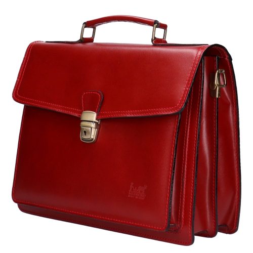 Aktatáska 1724 Bőr 2 rekeszes Piros kicsi