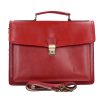 Aktatáska 1724 Bőr 2 rekeszes Piros kicsi