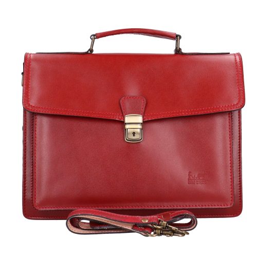 Aktatáska 1724 Bőr 2 rekeszes Piros kicsi