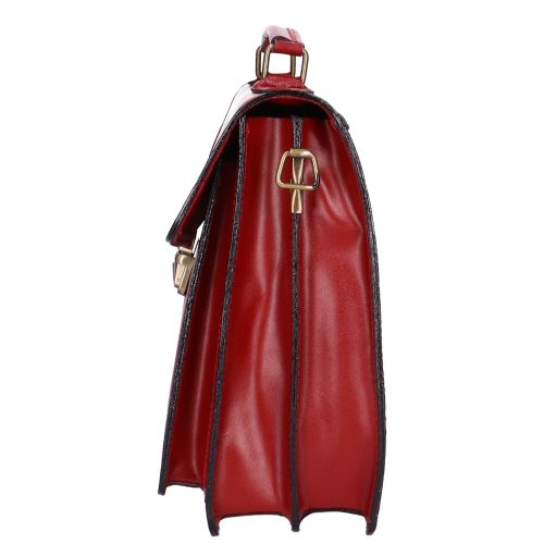 Aktatáska 1724 Bőr 2 rekeszes Piros kicsi