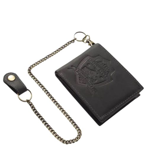 Pénztárca  GREEN DEED MPA1021 Fekete bőr férfi páncélos motoros