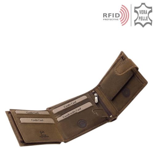 Pénztárca  GREEN DEED LAD08/T Barna bőr férfi Lada autós