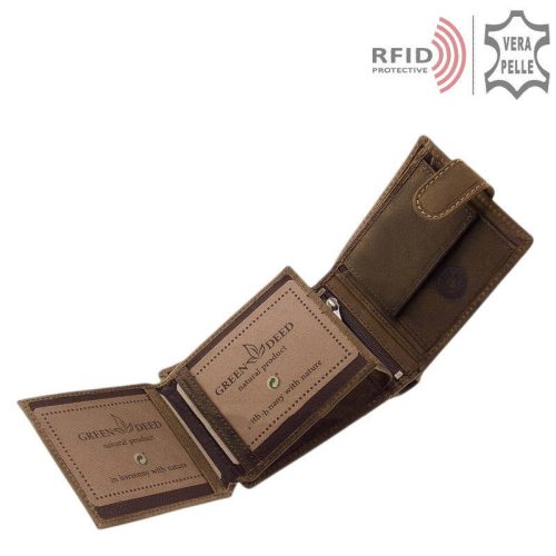 Pénztárca  GREEN DEED LAD08/T Barna bőr férfi Lada autós