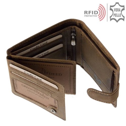 Pénztárca  GREEN DEED LAD08/T Barna bőr férfi Lada autós