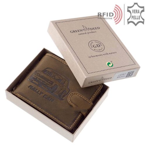 Pénztárca  GREEN DEED LAD08/T Barna bőr férfi Lada autós