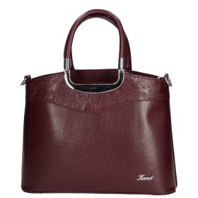 Karen 9158 bordó virág mintás rostbőr női táska