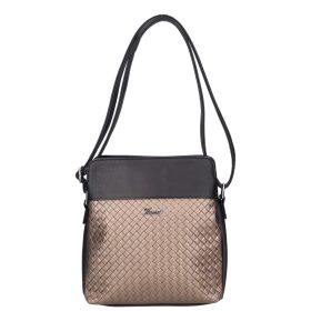 Karen D 214 fekete bronz mintás rostbőr női táska