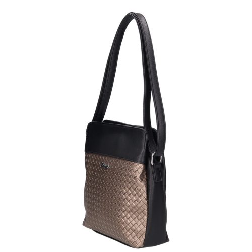 Karen D 214 fekete bronz mintás rostbőr női táska