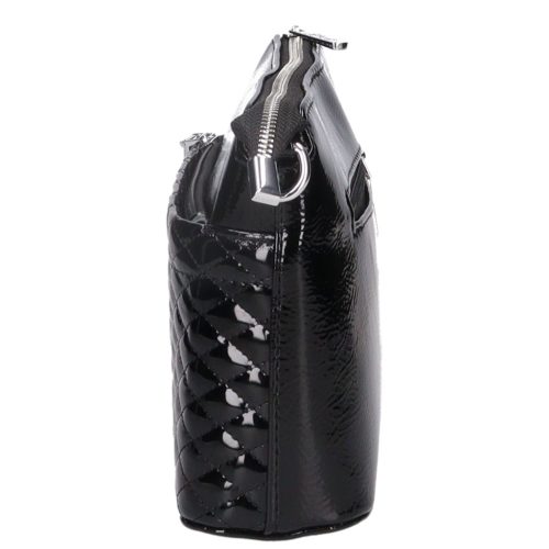 Karen 9358 fekete lakk steppelt rostbőr női táska
