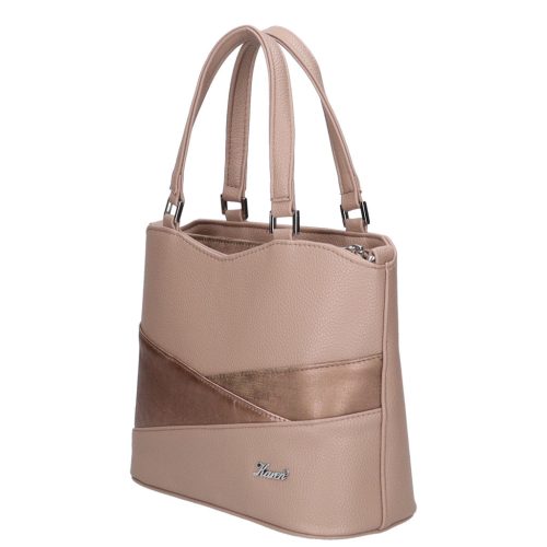 Karen D 565 drapp bronz virág mintás rostbőr női kézitáska