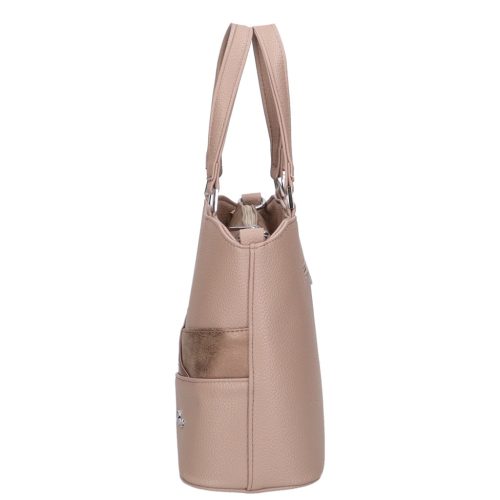 Karen D 565 drapp bronz virág mintás rostbőr női kézitáska