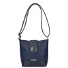 Karen 9437 kék virág mintás rostbőr crossbody táska