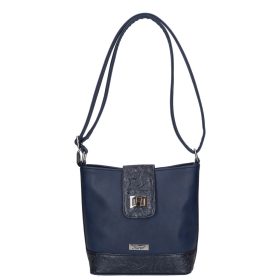 Karen 9437 kék virág rostbőr crossbody táska