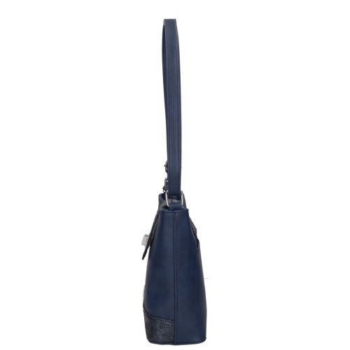 Karen 9437 kék virág mintás rostbőr crossbody táska