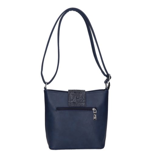 Karen 9437 kék virág mintás rostbőr crossbody táska
