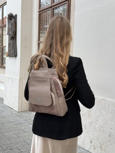 Chiara rostbőr táska K 7031 bronz virág mintás