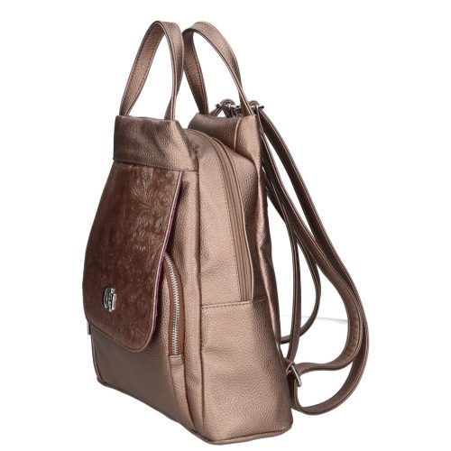 Chiara rostbőr táska K 7031 bronz virág mintás