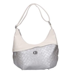 Chiara E 6034 fehér ezüst rostbőr táska