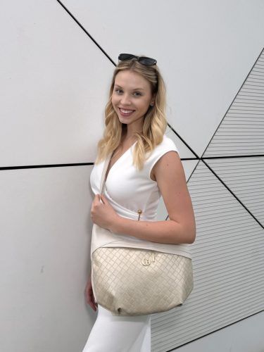 Chiara E 6034 fehér ezüst rostbőr táska
