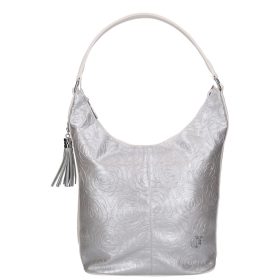 Chiara L 354 fehér ezüst rostbőr táska
