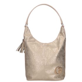 Chiara L 354 bézs arany rostbőr táska