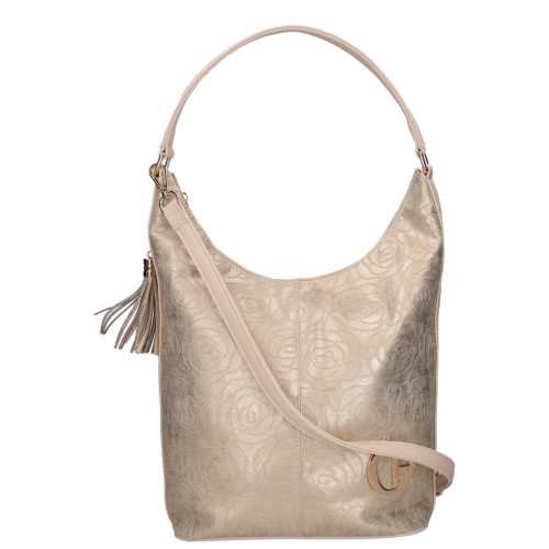 Chiara L 354 bézs arany rostbőr táska