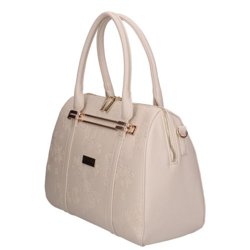 Chiara K 7049 bézs virág rostbőr táska