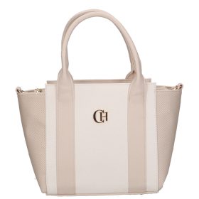 Chiara E 6000 bézs YU fehér rostbőr táska