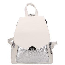 Chiara M 8033 fehér ezüst rostbőr női táska