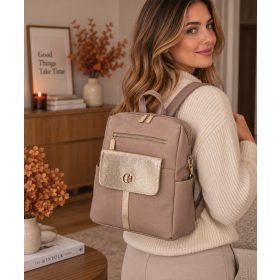Chiara E 6007 drapp arany rostbőr női táska