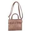Chiara K 7038 drapp bronz virág mintás rostbőr női kézitáska
