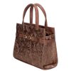 Chiara K 7038 drapp bronz virág mintás rostbőr női kézitáska