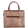 Chiara K 7038 drapp bronz virág mintás rostbőr női kézitáska