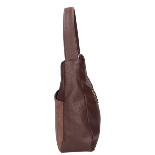 Chiara M 8035 barna velúr rostbőr női válltáska
