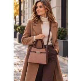 Chiara 5073 barna velúr rostbőr női kézitáska